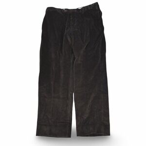 Ermenegildo Zegna Soft Mens Dark Brown Corduroy Trousers Straight Leg Size 40 IT